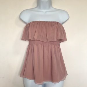 Candies blouson ruffle sheer overlay tube